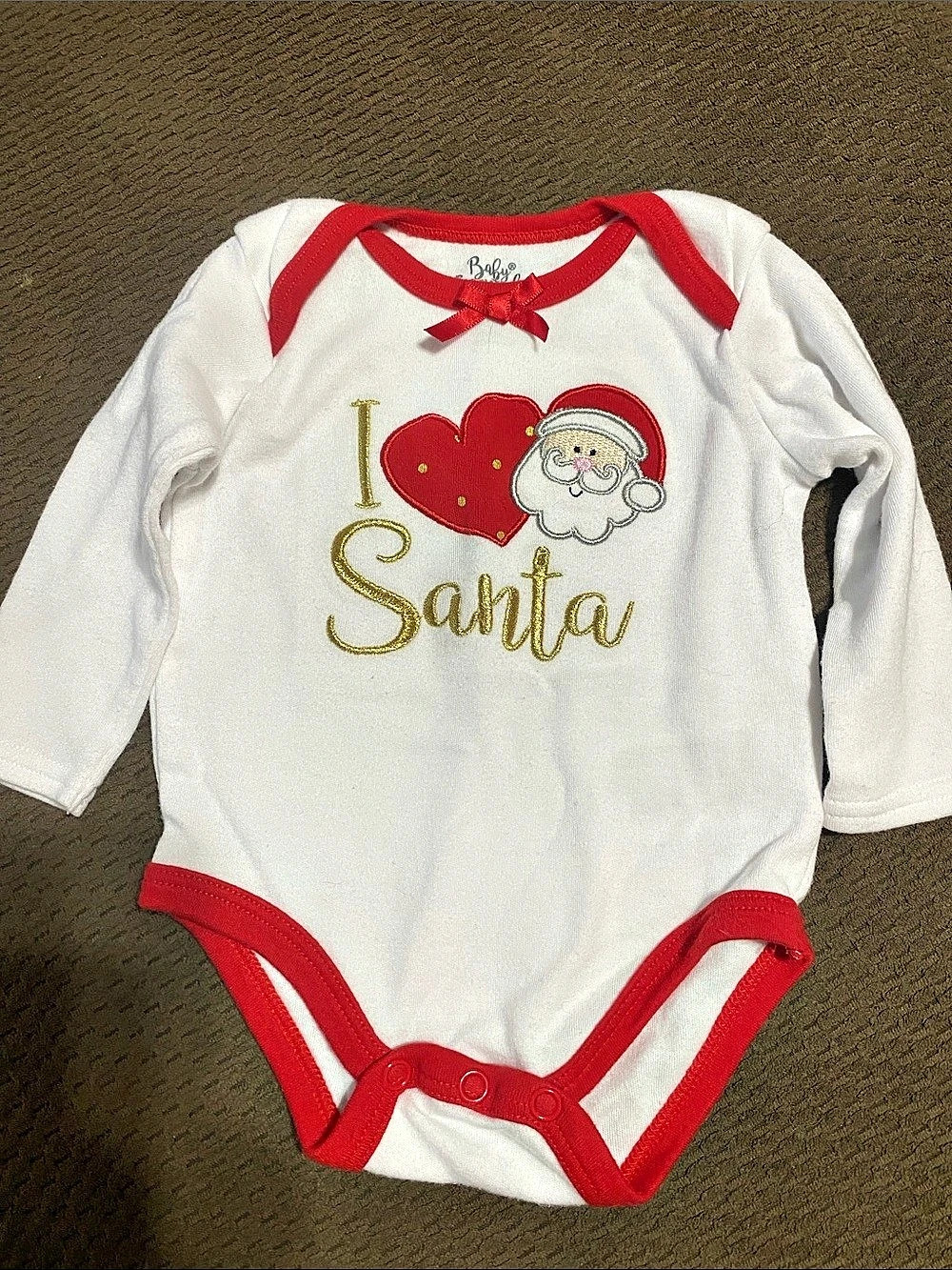 Baby Essentials I Love Santa Christmas Bodysuit 3 Months
